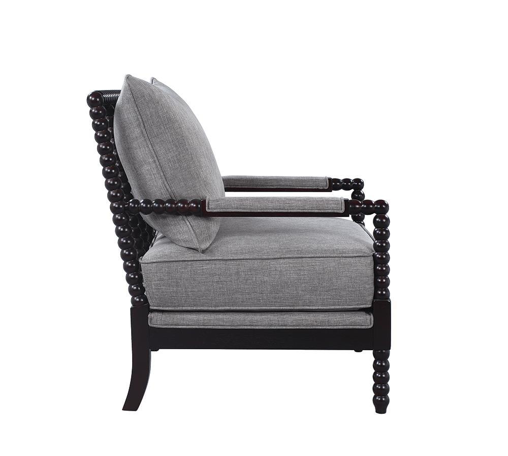 Blanchett Gray/Black Cushion Back Accent Chair by Coaster at Eve Furniture