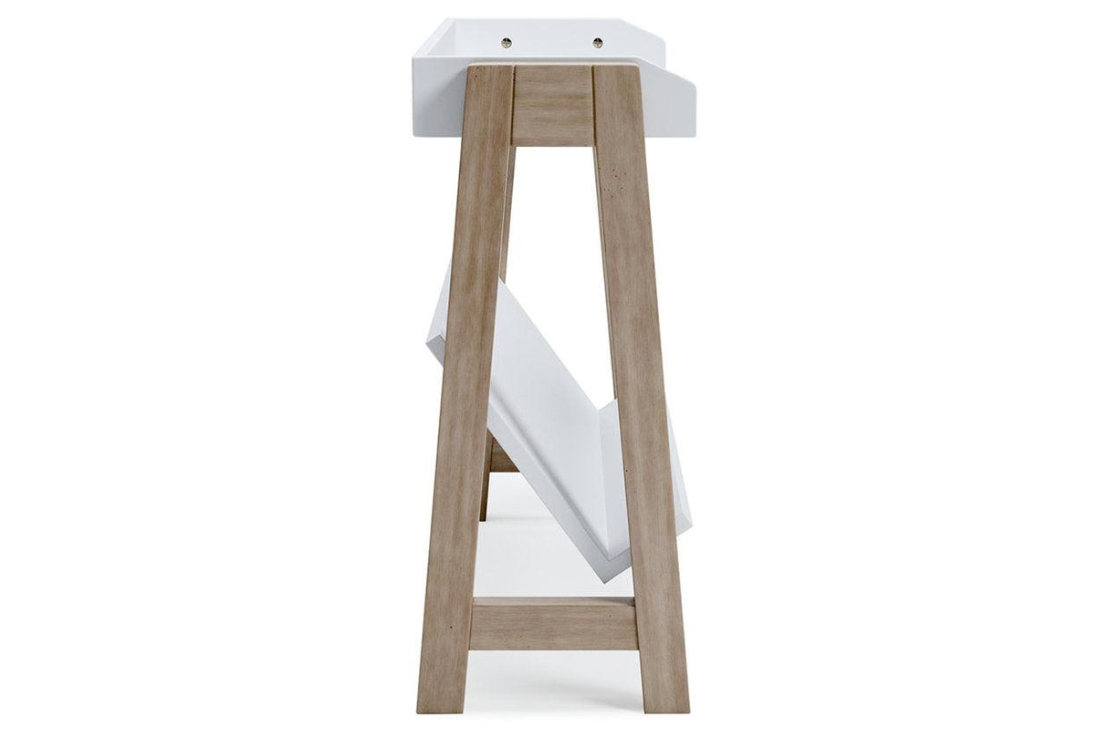 Blariden White/Tan Small Bookcase by Ashley at Eve Furniture