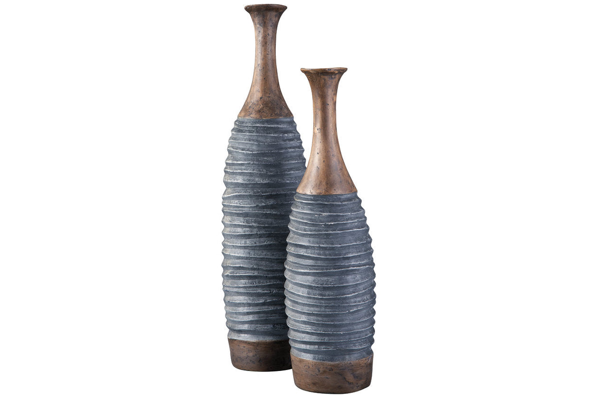 BLAYZE Antique Gray/Brown Vase by ASHLEY FURNITURE at Eve Furniture
