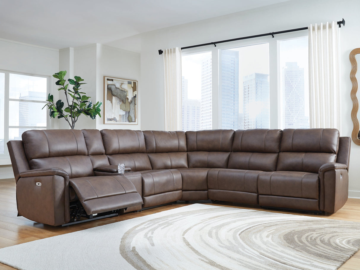 Bleckley Espresso 6-Piece Power Reclining Sectional by Ashley at Eve Furniture