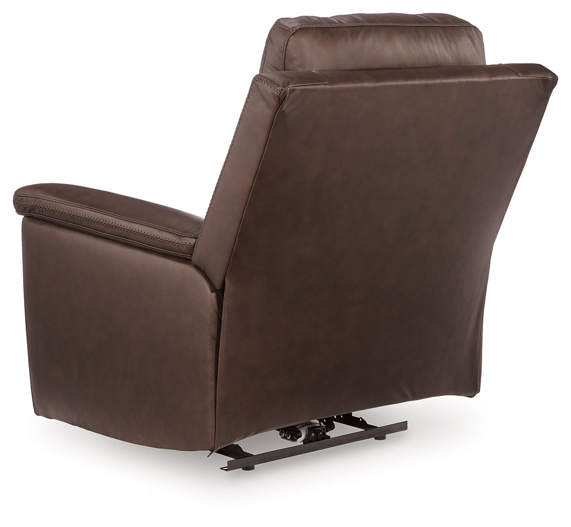 Bleckley Espresso Power Recliner with ADJ Headrest by Ashley at Eve Furniture