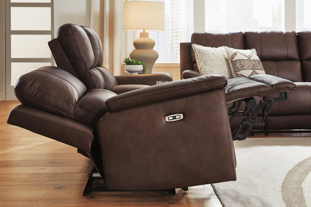 Bleckley Espresso Power Reclining Sofa and Loveseat by Ashley at Eve Furniture