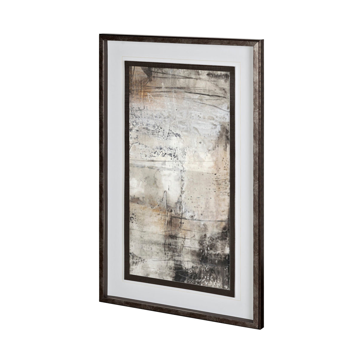 Blk Wht Bronze II by Jennifer Goldberger Hand Embellished Framed Art Print Matted under Glass by Mercana at Eve Furniture