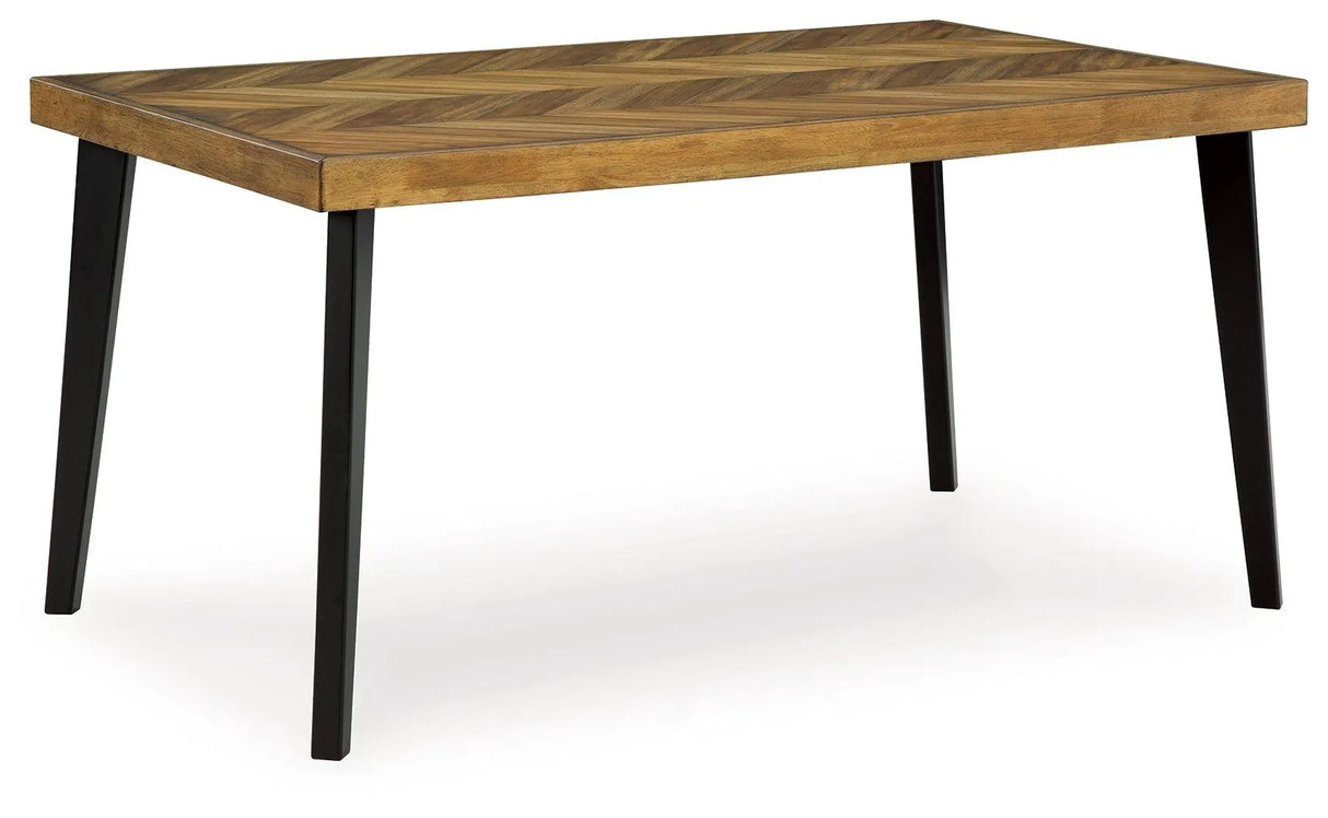 Blondon Brown/Black Dining Table and 6 Chairs by Ashley at Eve Furniture