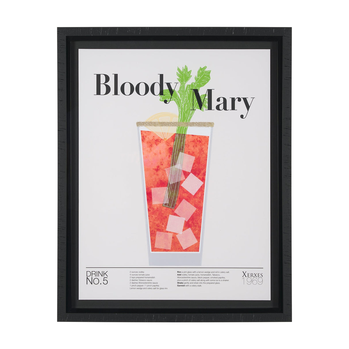 Bloody Mary by Mercana Studio a Hand Embelished Textured Framed Art Print Matted under Glass by Mercana at Eve Furniture