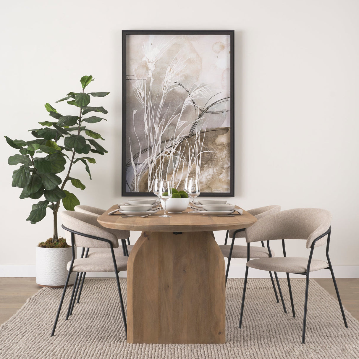 Blowing Grass II by Mercana Studio a Hand Embellished Textured Framed Art Print by Mercana at Eve Furniture