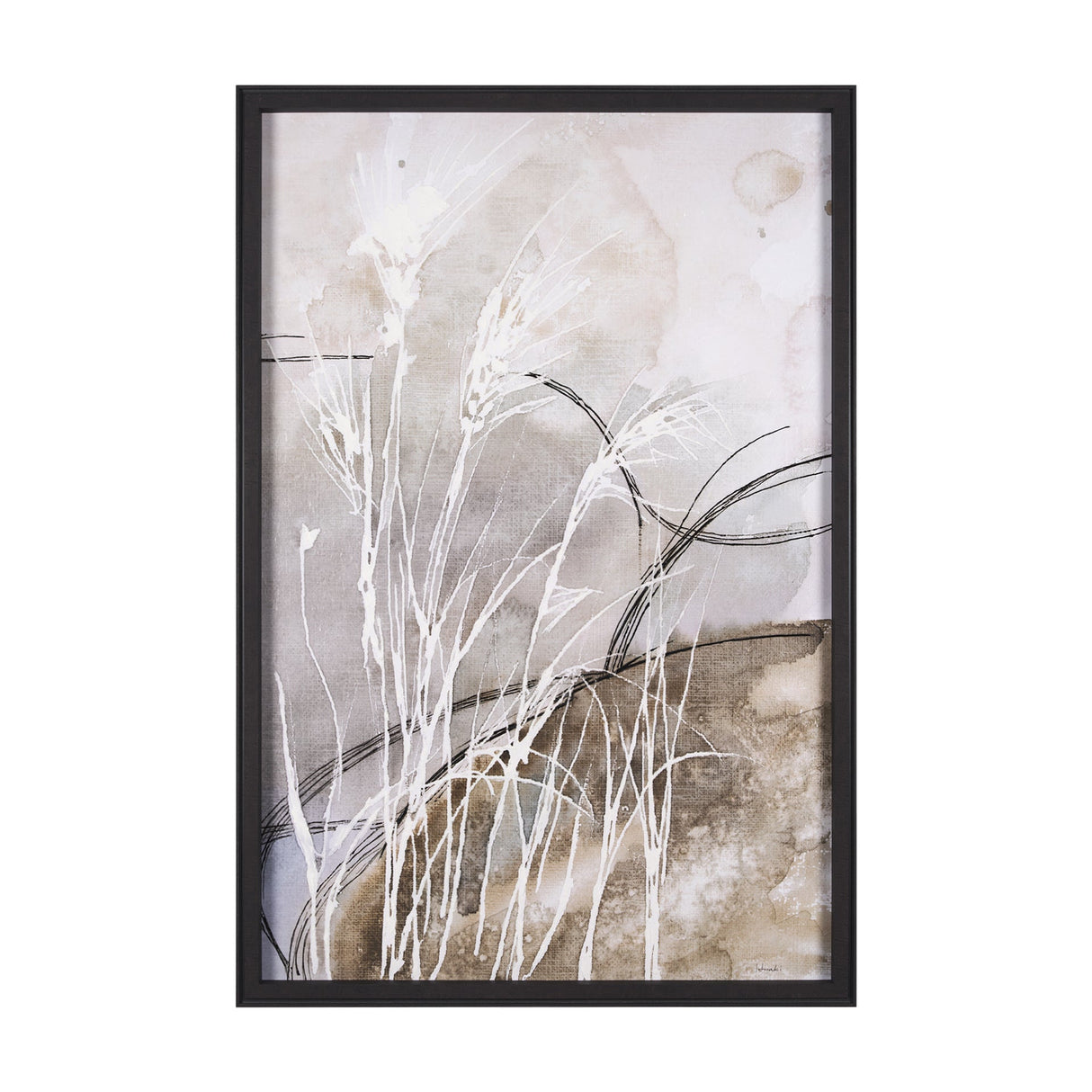 Blowing Grass II by Mercana Studio a Hand Embellished Textured Framed Art Print by Mercana at Eve Furniture