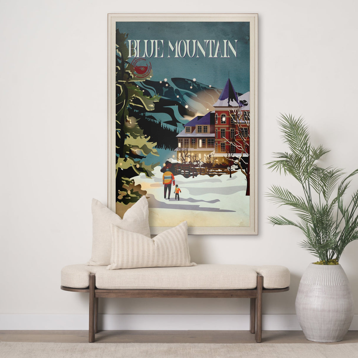 Blue Mountain by Simeng a Framed Art Print Matted under Glass by Mercana at Eve Furniture