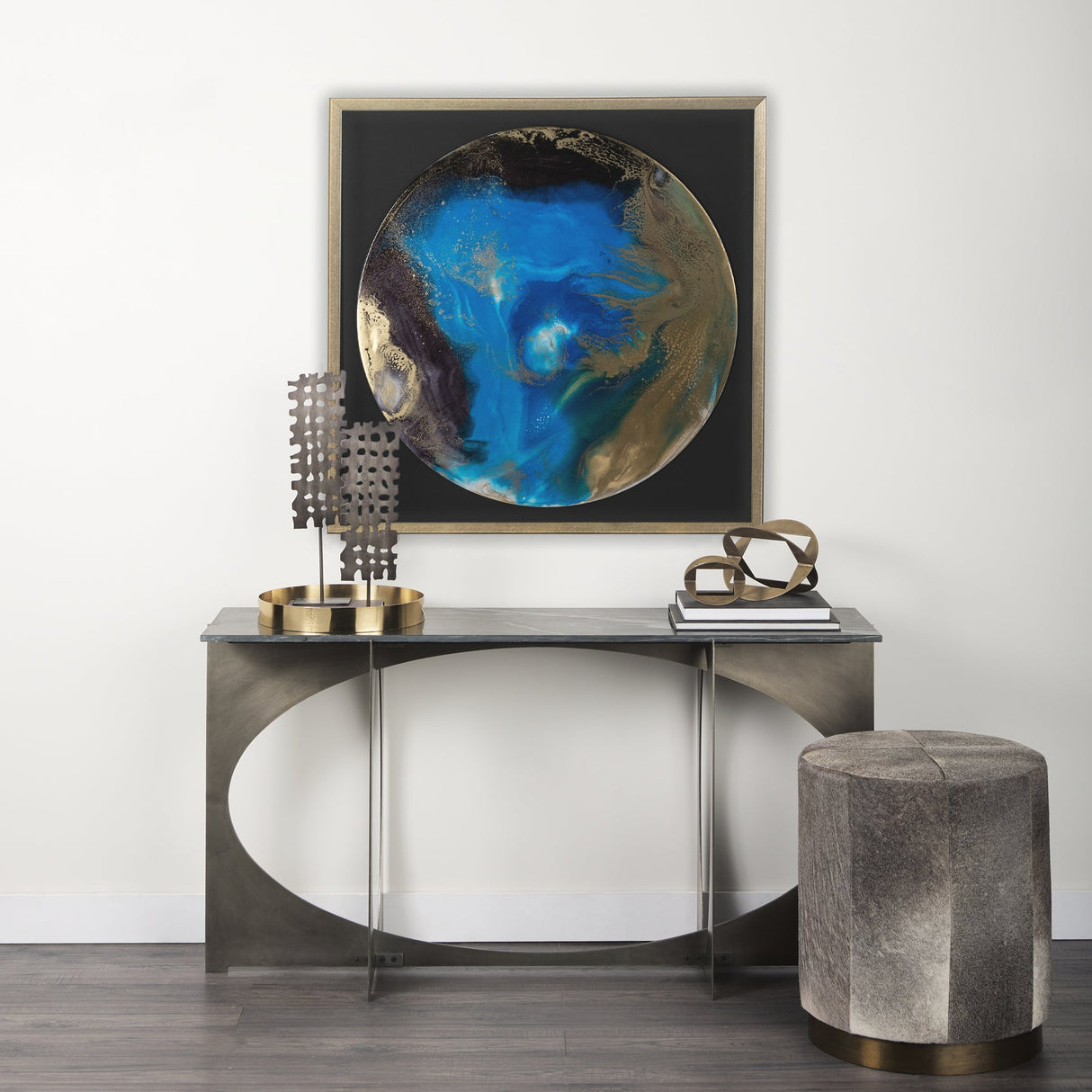 Blue Planet by Barbara Mercado a Framed Art Print Matted under Glass by Mercana at Eve Furniture