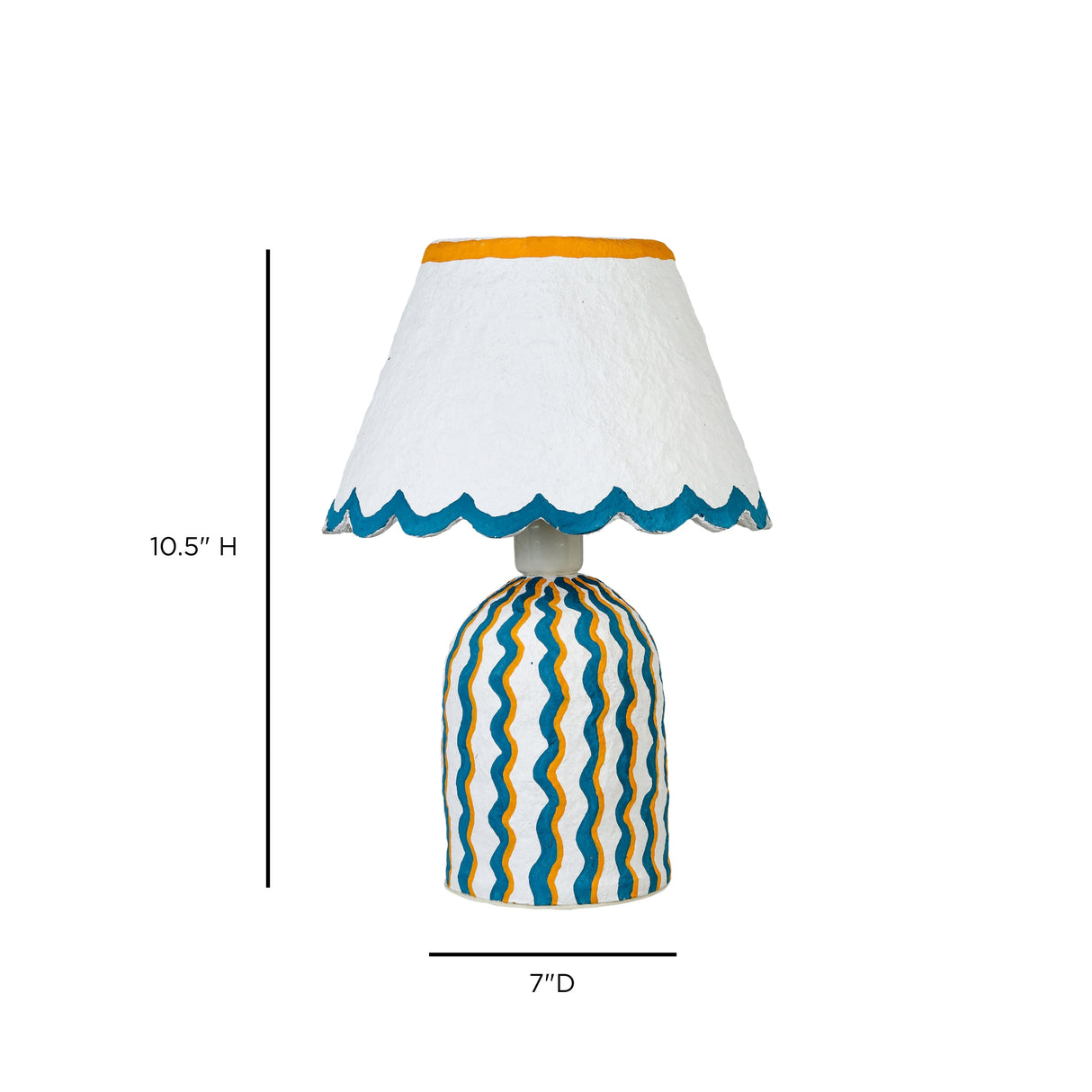 Blum Scalloped Cotton Mache Table Lamp by TOV Furniture at Eve Furniture