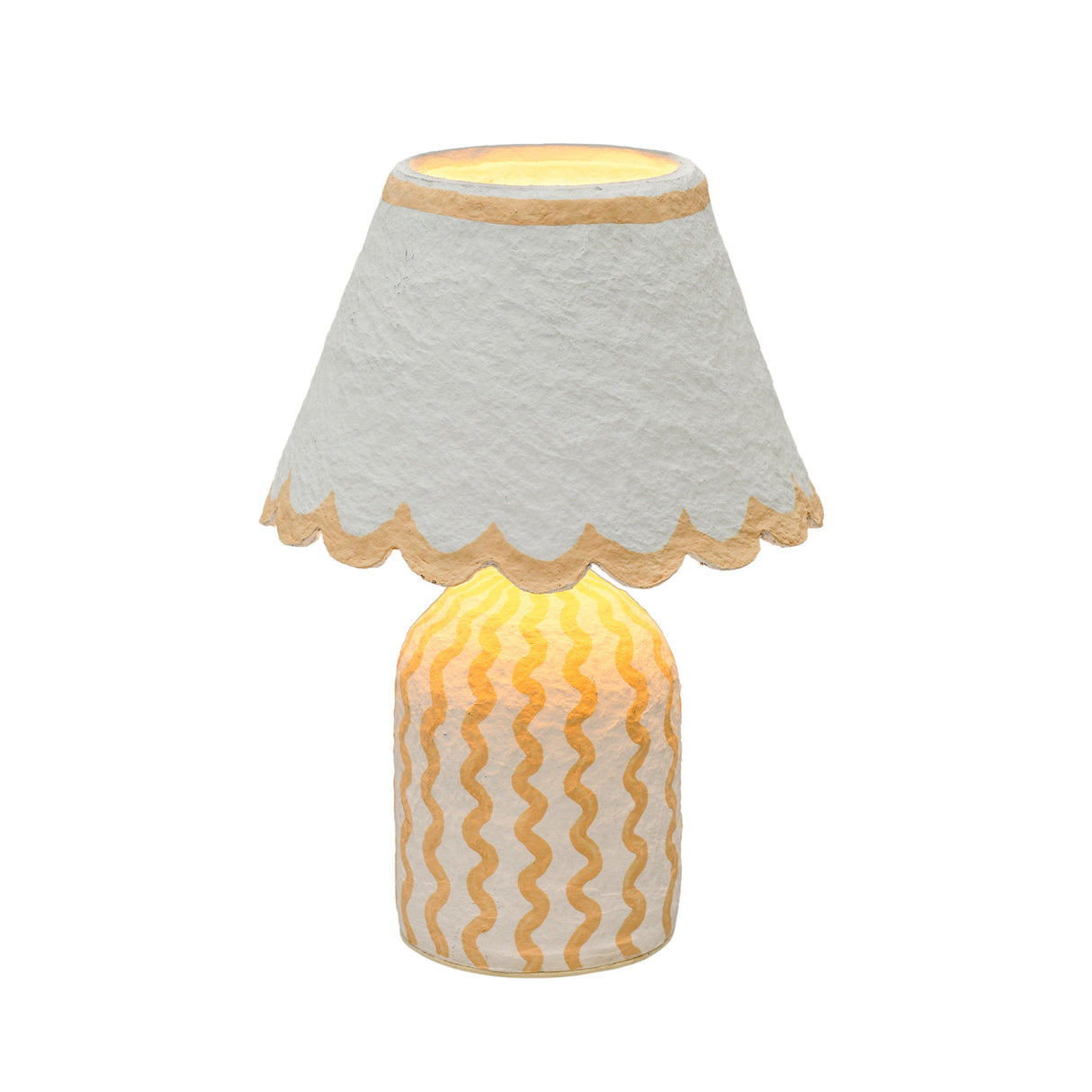 Blum Scalloped Cotton Mache Table Lamp by TOV Furniture at Eve Furniture
