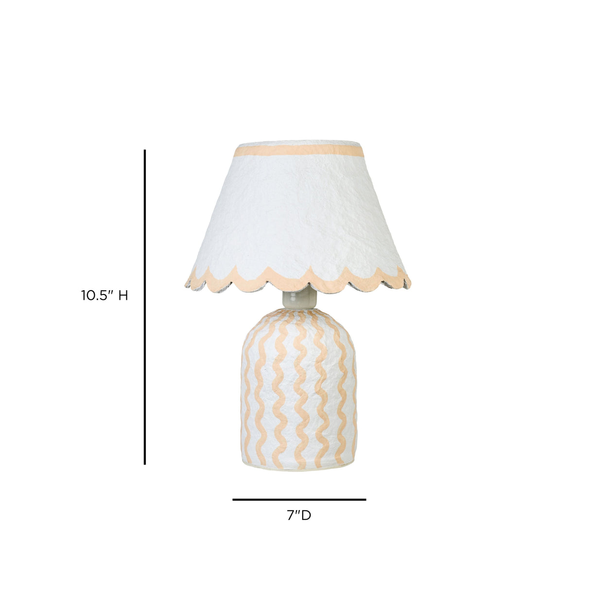 Blum Scalloped Cotton Mache Table Lamp by TOV Furniture at Eve Furniture