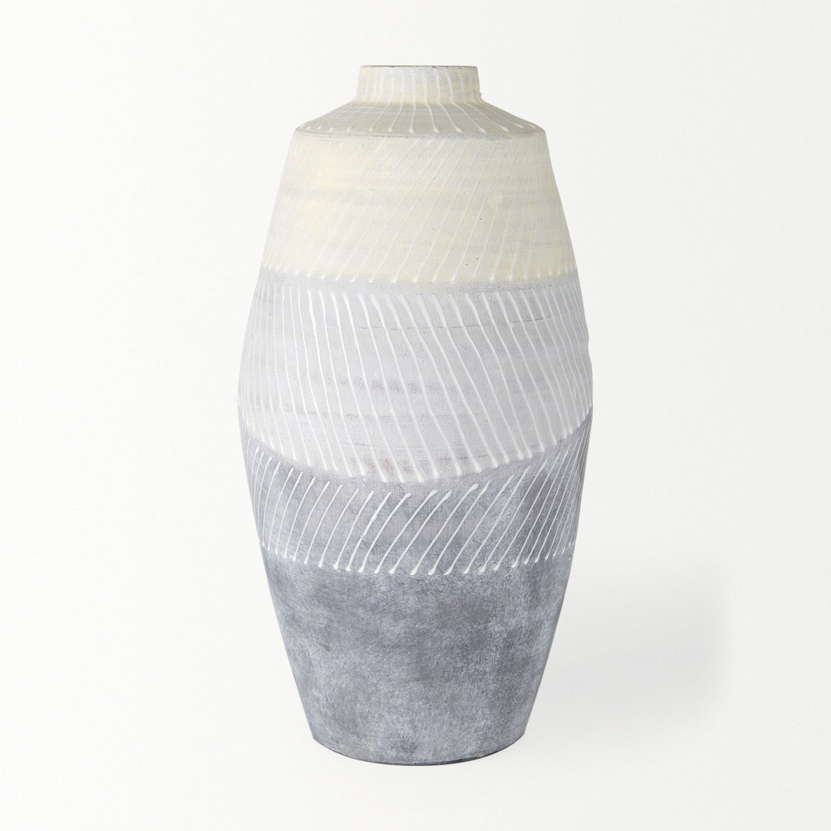 Blume Off-White w/ Gray Textured Vase by Mercana at Eve Furniture