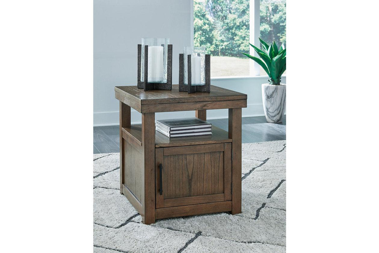 Boardernest Brown Coffee Table and 2 End Tables by Ashley at Eve Furniture