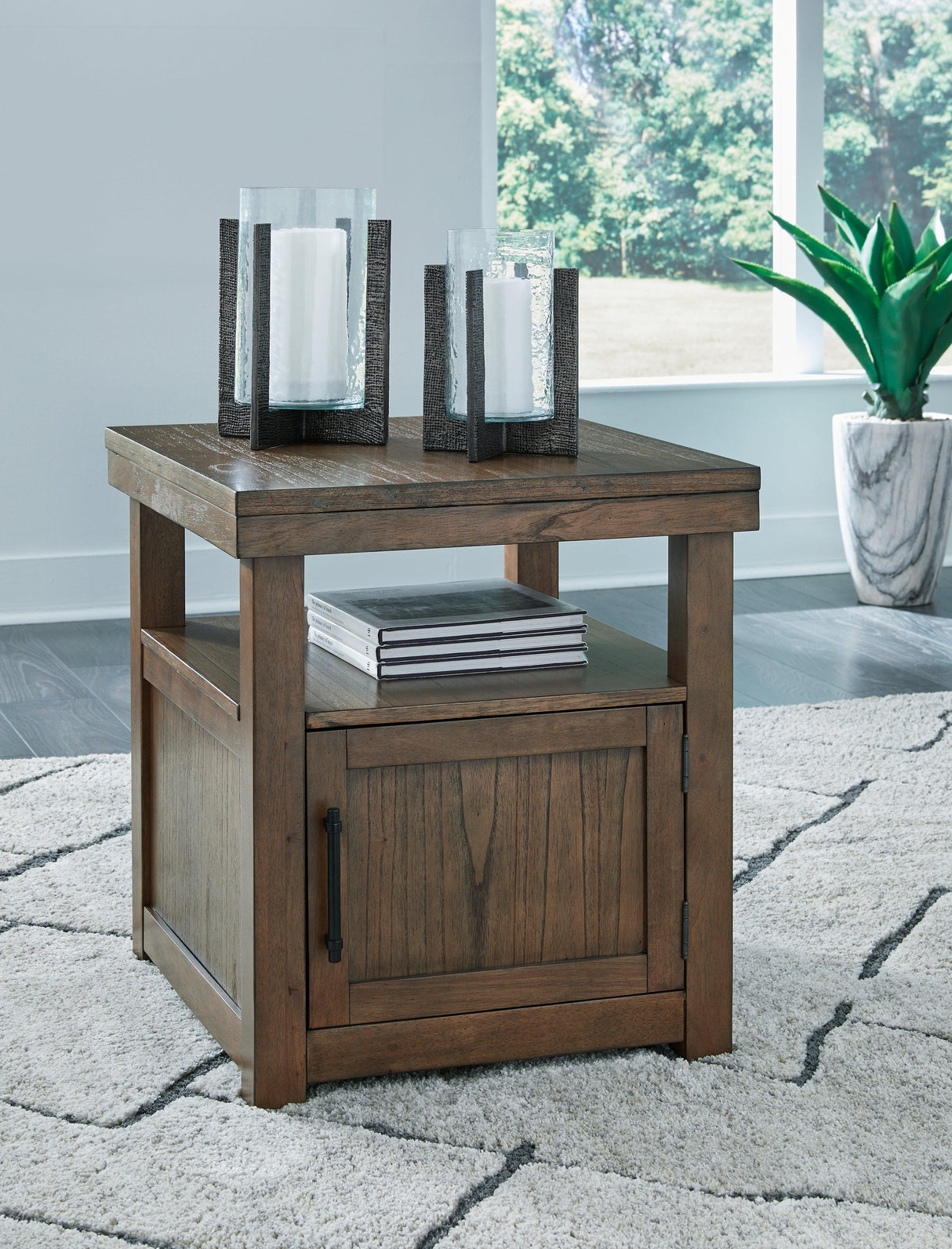 Boardernest Brown End Table by Ashley at Eve Furniture