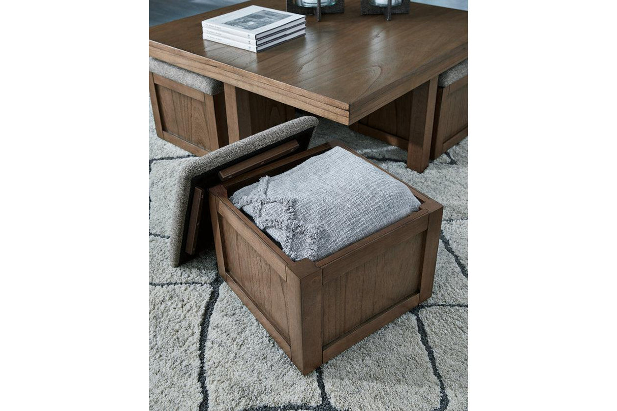 Boardernest Brown Coffee Table and 2 End Tables by Ashley at Eve Furniture
