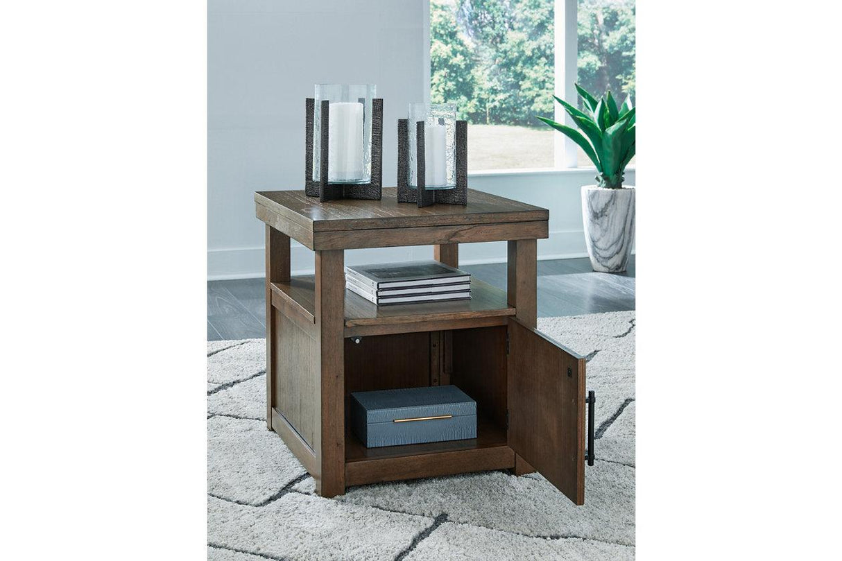Boardernest Brown Coffee Table and 2 End Tables by Ashley at Eve Furniture