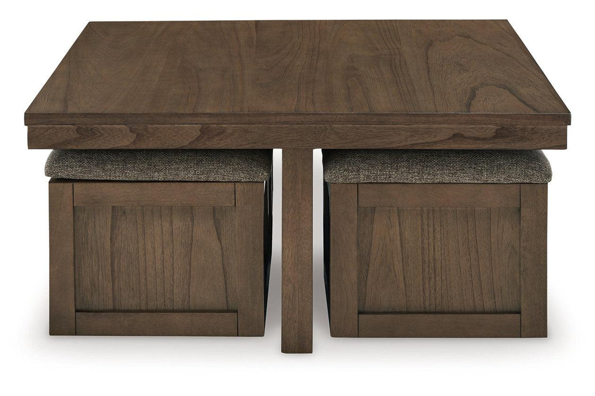 Boardernest Brown Coffee Table and 2 End Tables by Ashley at Eve Furniture
