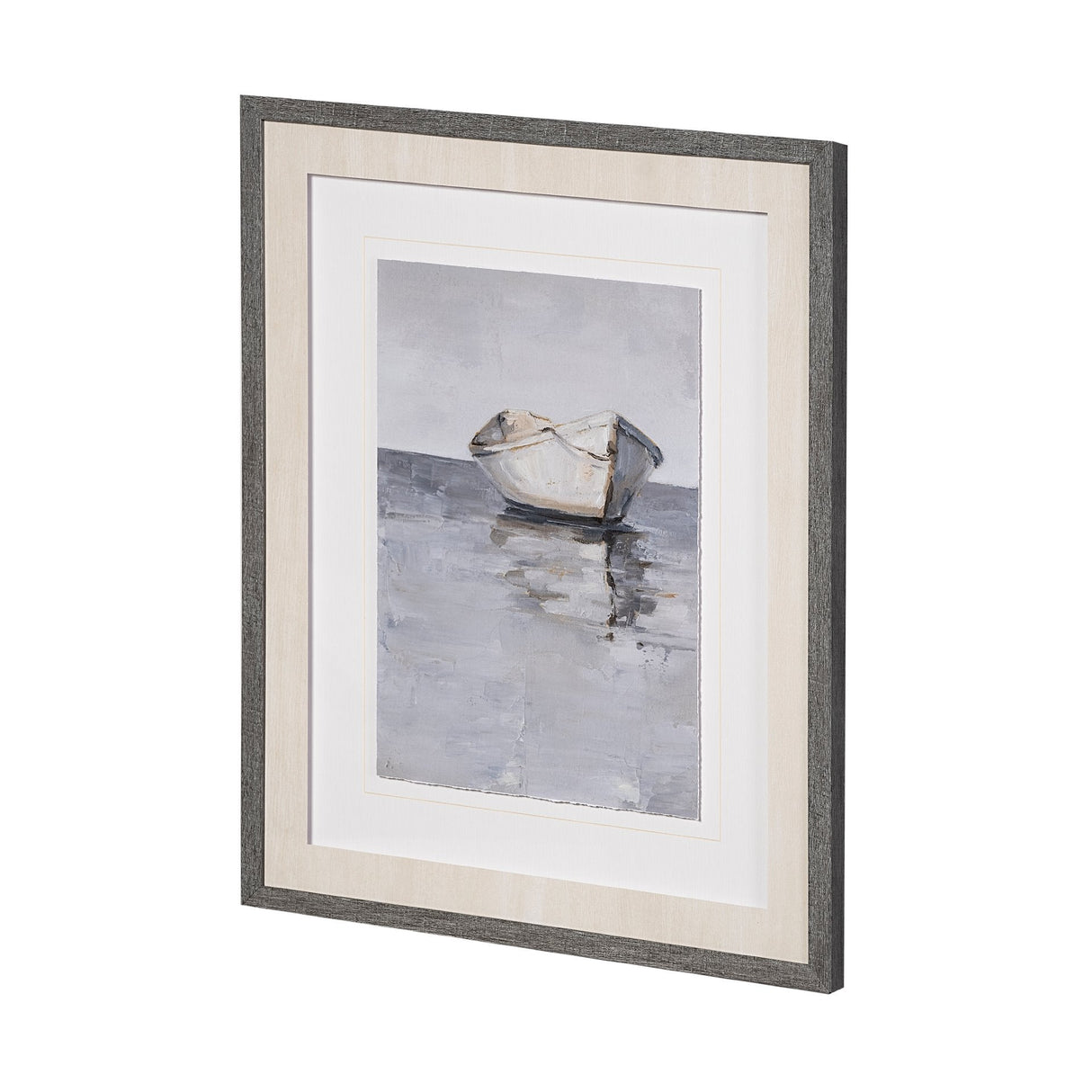 Boat on the Horizon I by Ethan Harper Hand Embellished Textured Framed Art Print Matted under Glass by Mercana at Eve Furniture