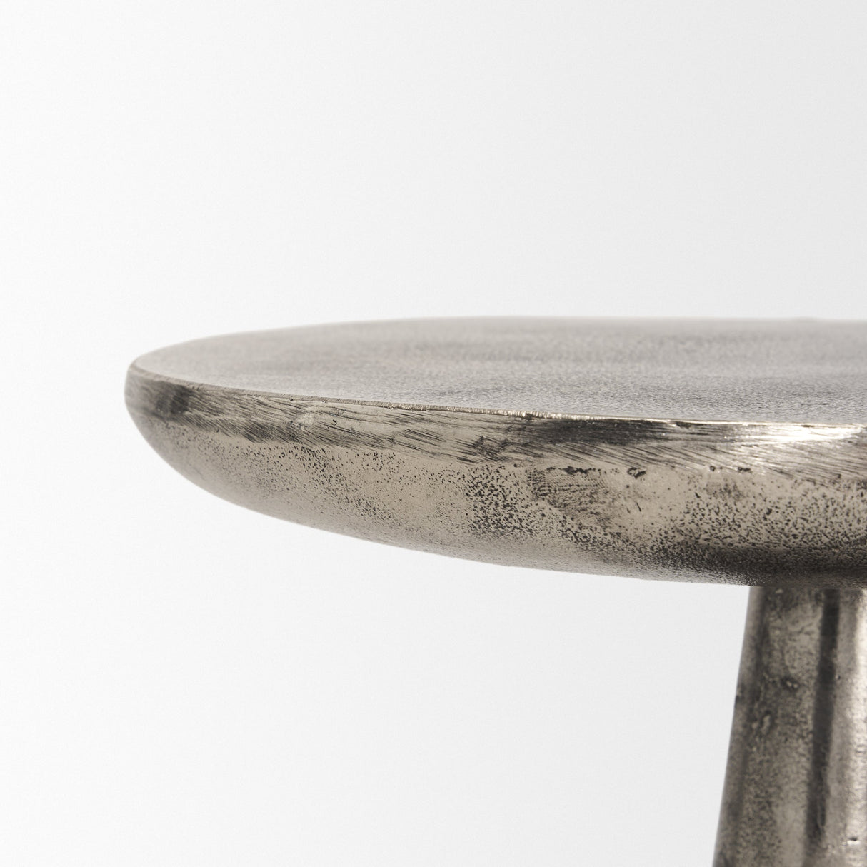 Bobbi Textured Polished Nickel Cast Aluminum Metal Accent Table by Mercana at Eve Furniture