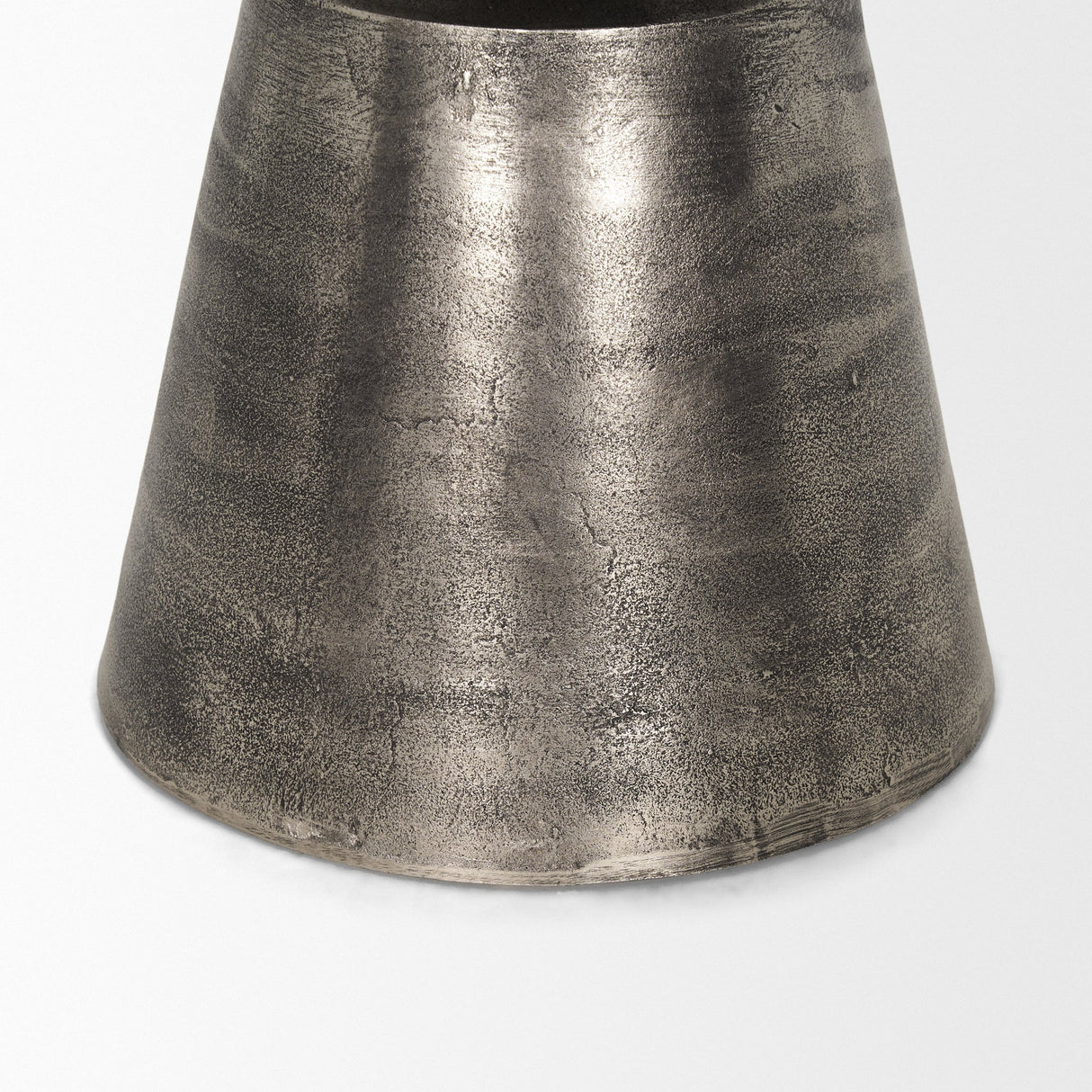 Bobbi Textured Polished Nickel Cast Aluminum Metal Accent Table by Mercana at Eve Furniture
