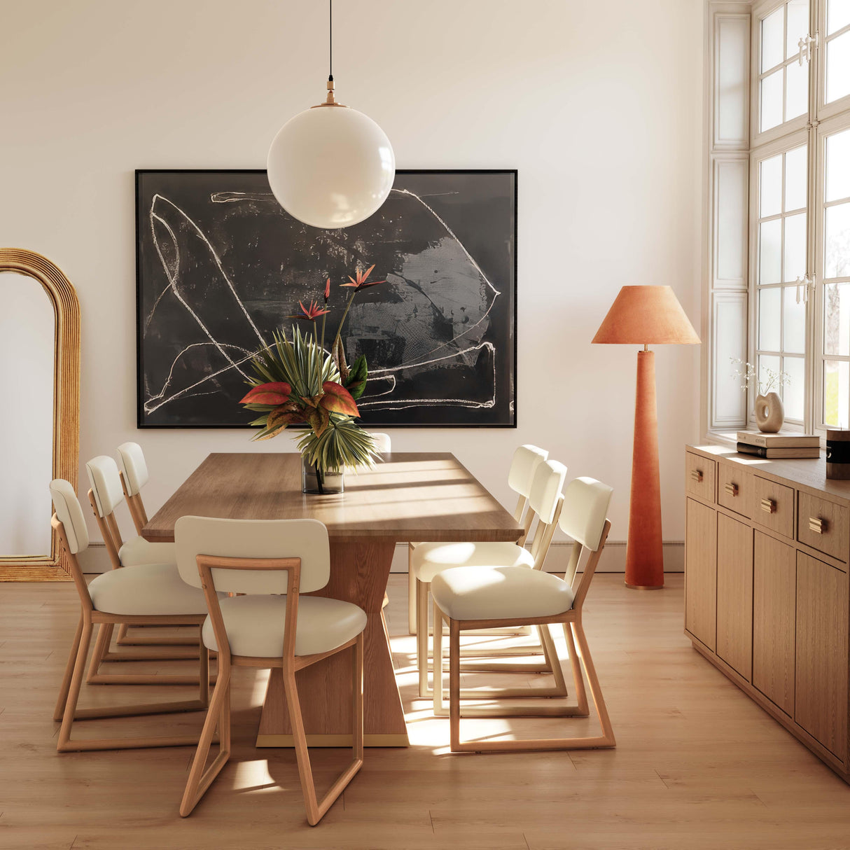 Bobbie Cream Vegan Leather Dining Chair by TOV Furniture at Eve Furniture