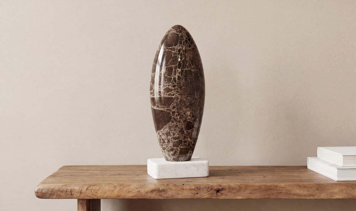 Boda Sculpture Dark Emperador Marble by Moe's Home at Eve Furniture