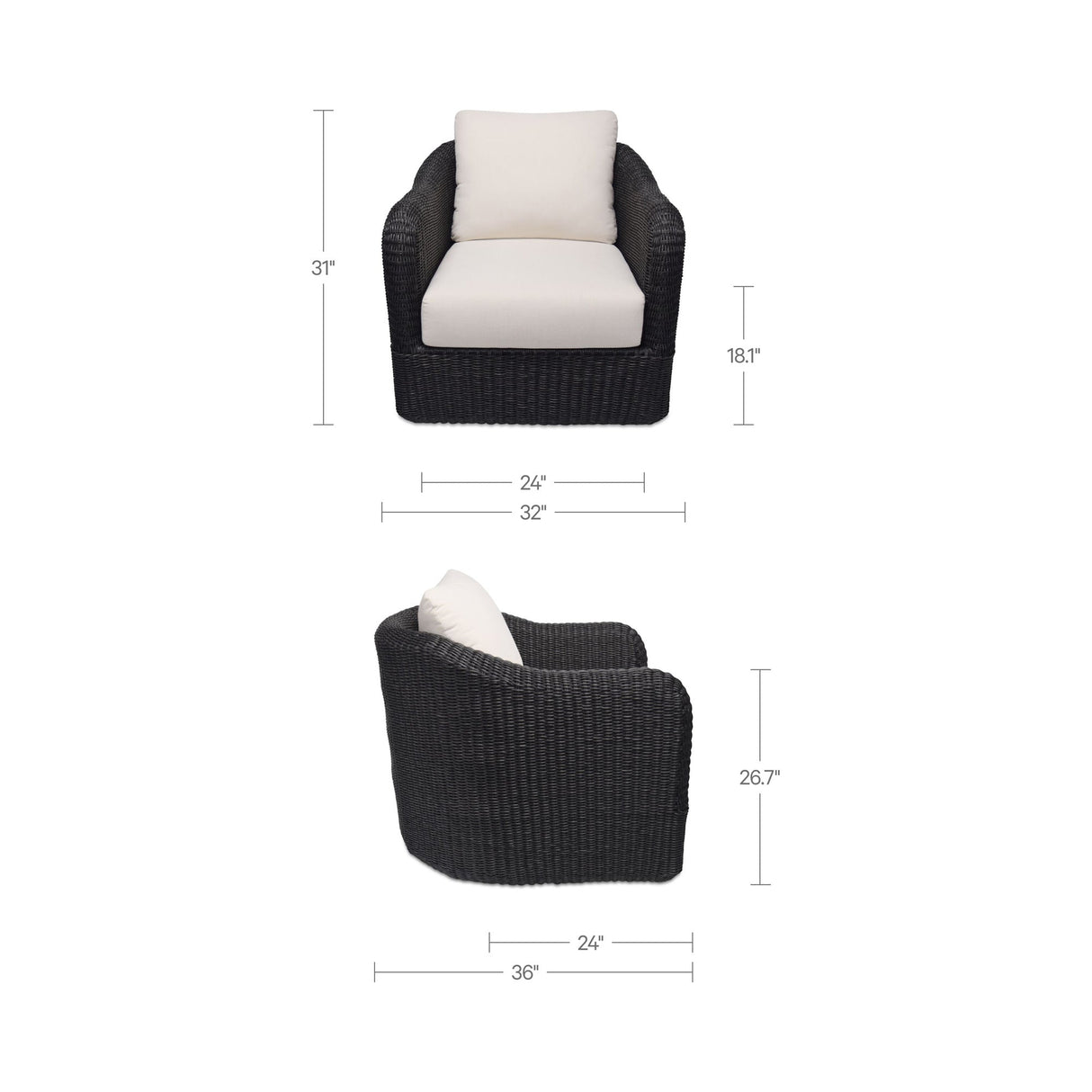 Bodhi Charcoal Outdoor Swivel Accent Chair by MOES at Eve Furniture