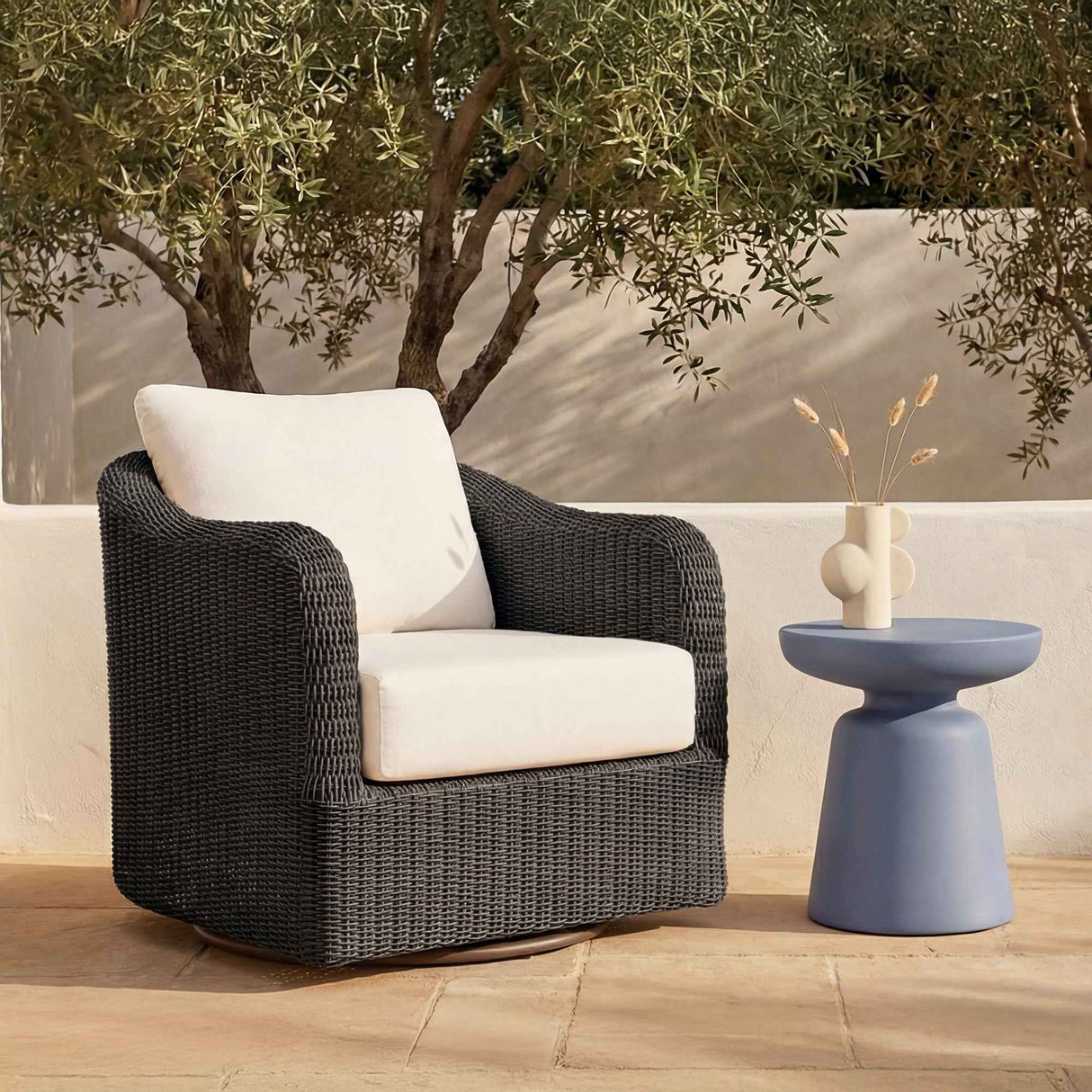 Bodhi Charcoal Outdoor Swivel Accent Chair by Moe's Home at Eve Furniture