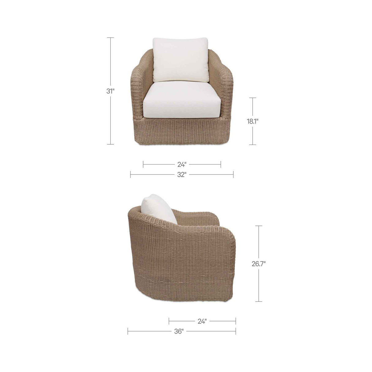 Bodhi Natural Outdoor Swivel Accent Chair by Moe's Home at Eve Furniture
