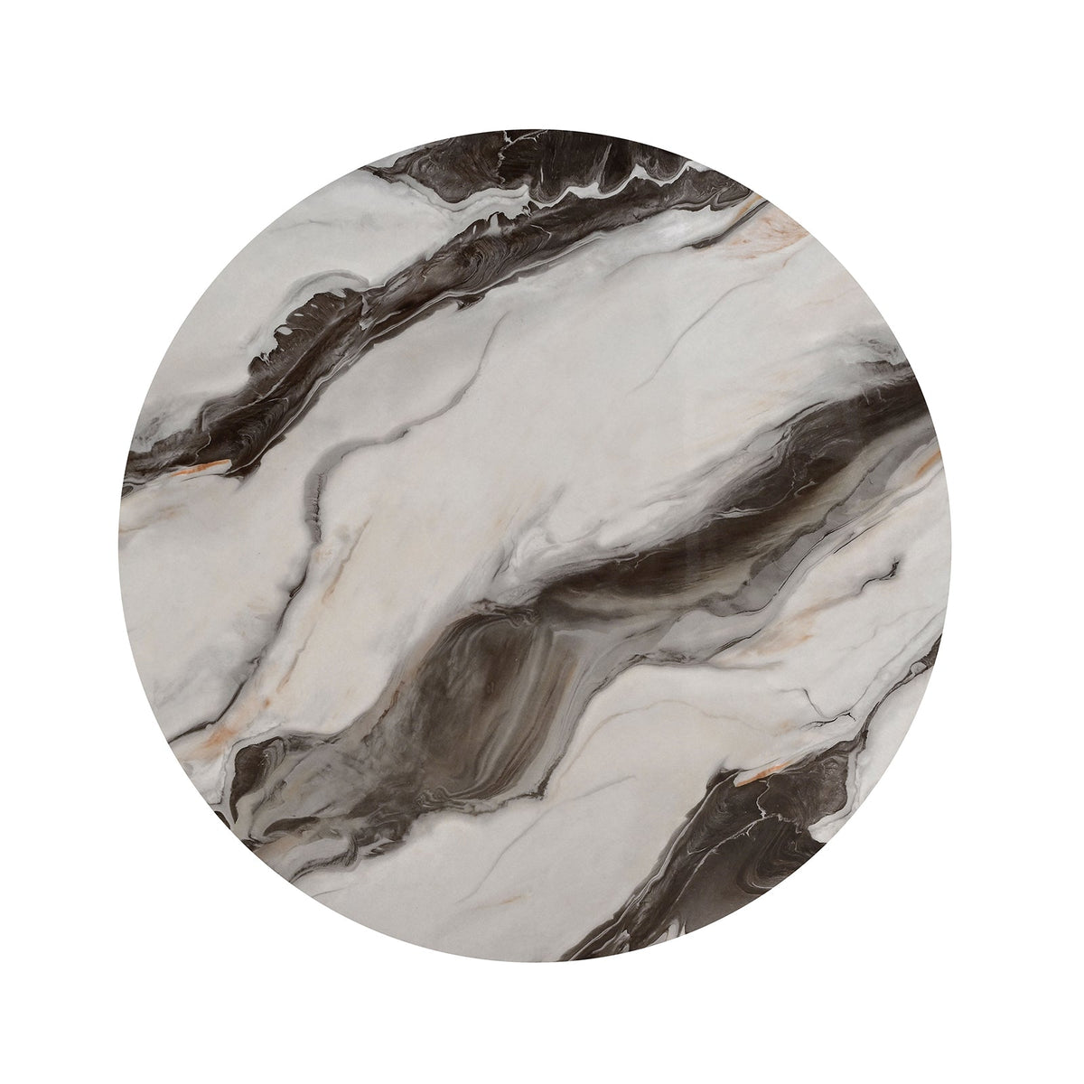 Bogor White/Gold/Black Round Cocktail Table