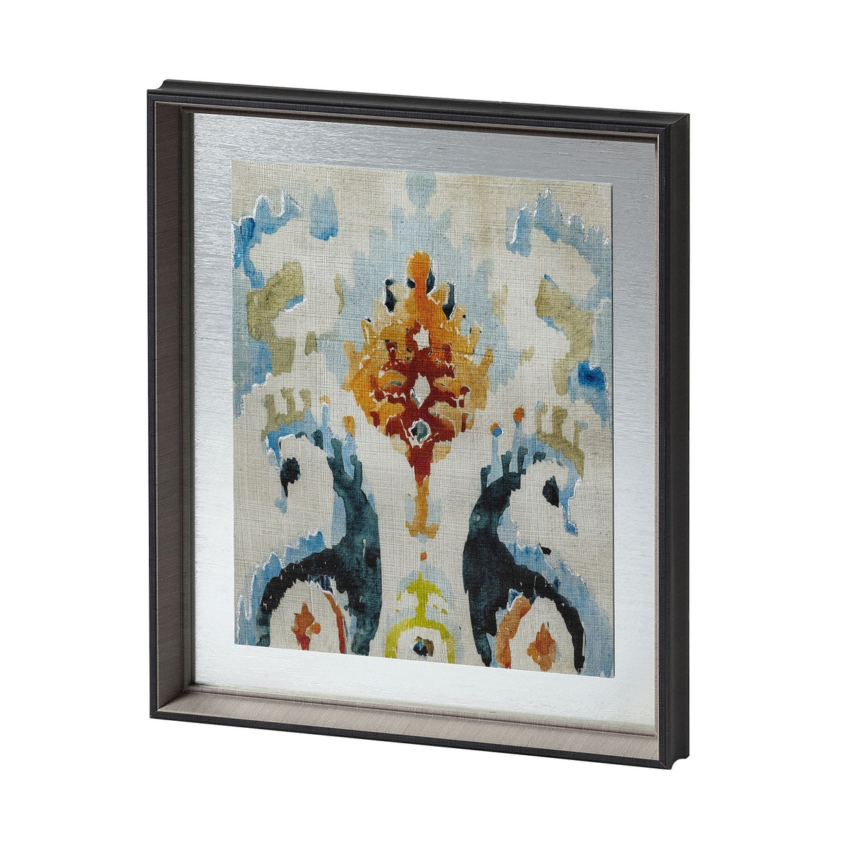 Bohemian Ikat V by Chariklia Zarris a Hand Embellished Textured Framed Art Print Matted under Glass by Mercana at Eve Furniture