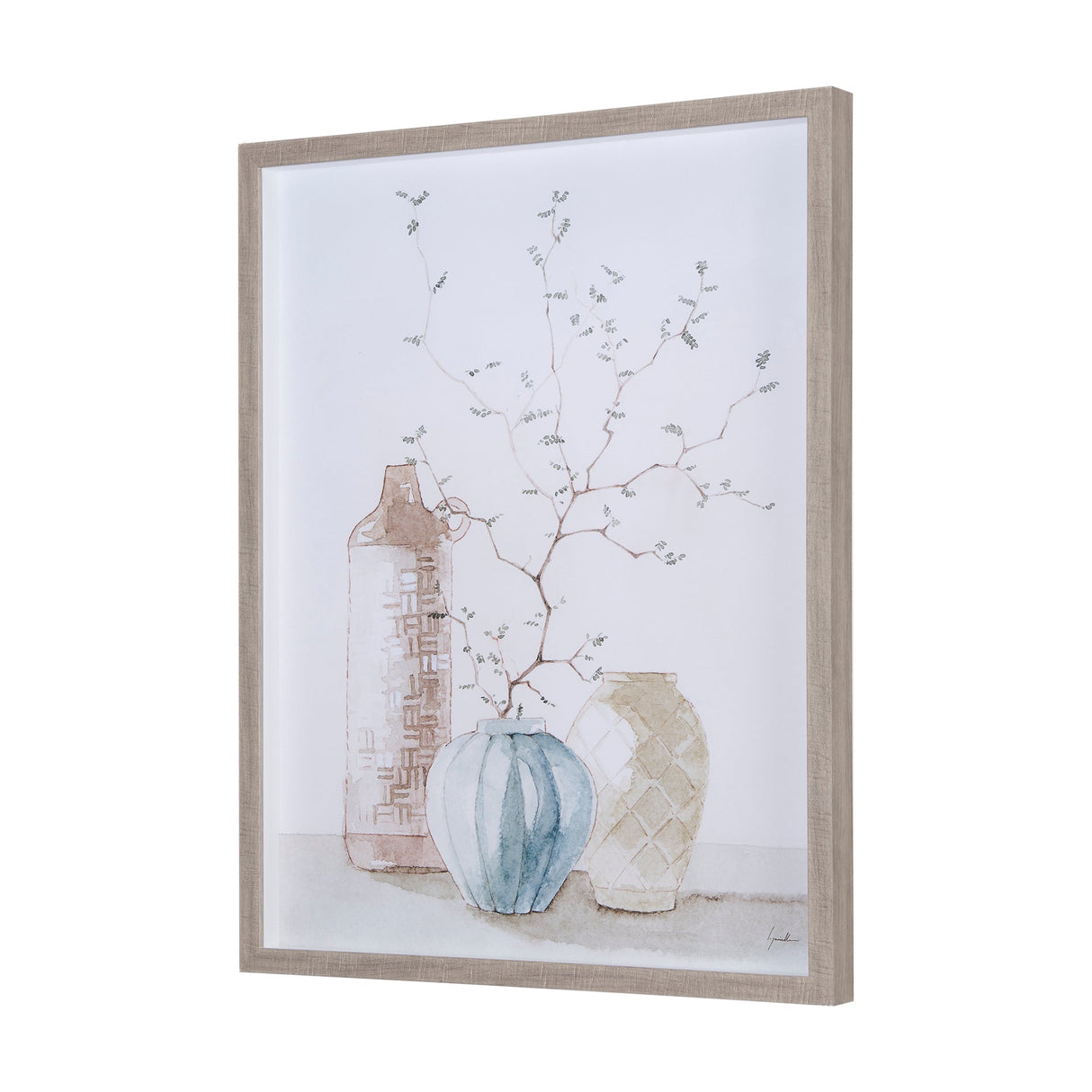 Boho BranchesII by Mercana Studio a Hand Embellished Textured Framed Art Print Matted under Glass by Mercana at Eve Furniture
