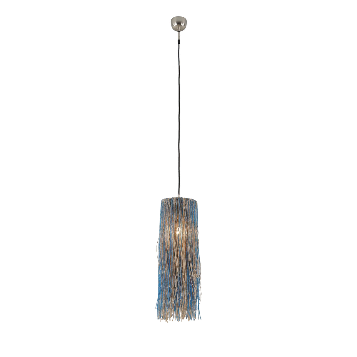 Boho Glass Bead Pendant Blue by Home Trends & Design at Eve Furniture