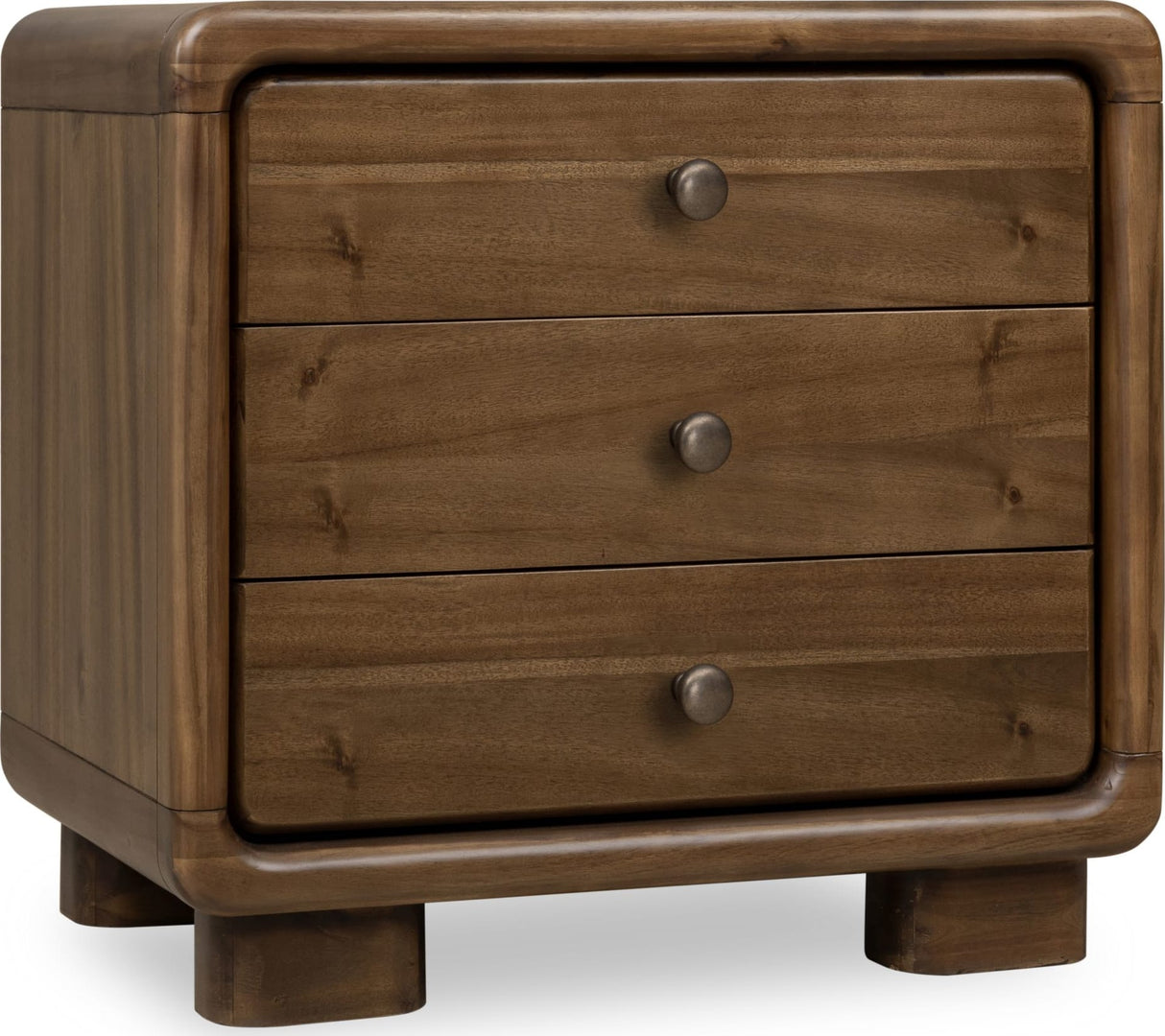 Boka Impala Three Drawer Acacia Wood Nightstand by Modus Furniture at Eve Furniture