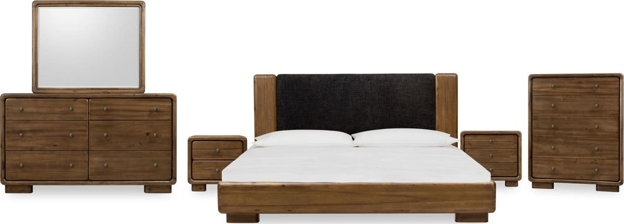 Boka Impala Three Drawer Acacia Wood Nightstand by Modus Furniture at Eve Furniture
