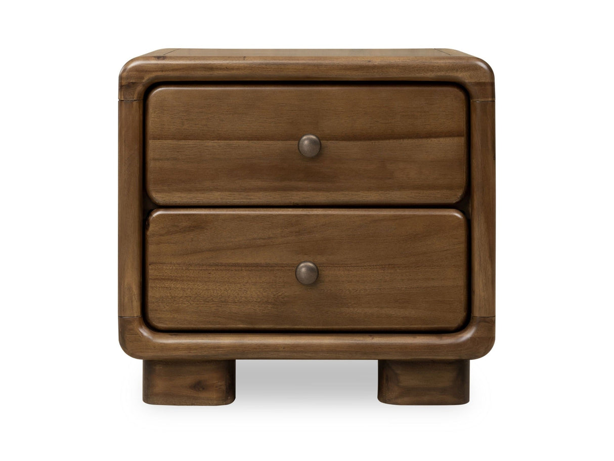 Boka Impala Two Drawer Acacia Wood Nightstand by Modus Furniture at Eve Furniture