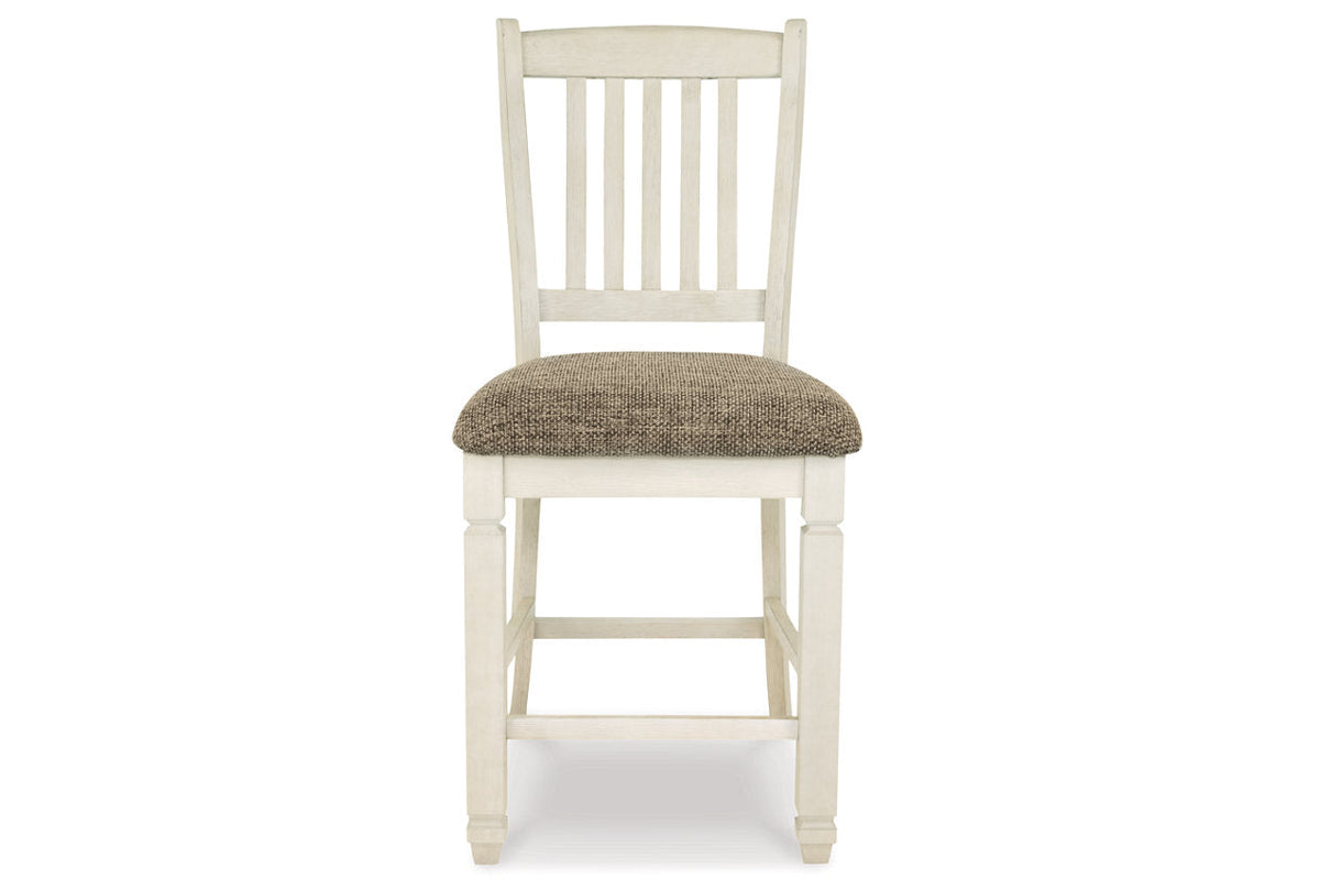 Bolanburg Antique White Counter Height Dining Table with 6 Barstools by Ashley at Eve Furniture