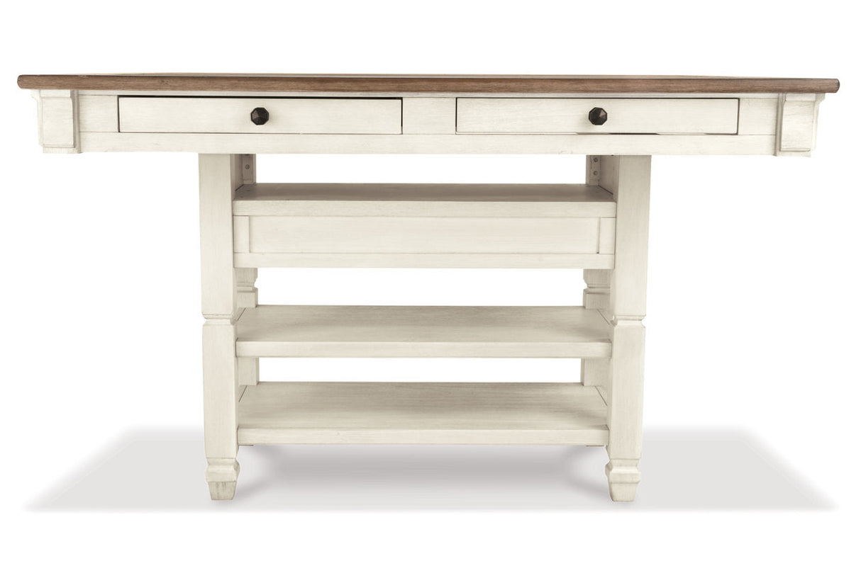 Bolanburg Antique White Counter Height Dining Table with 6 Barstools by Ashley at Eve Furniture