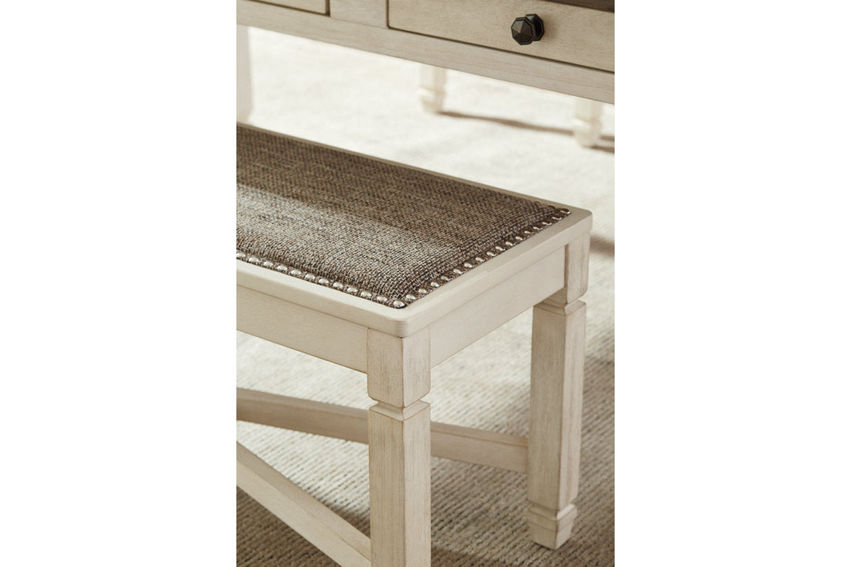 Bolanburg Antique White Dining Table with 4 Chairs and Bench by Ashley at Eve Furniture