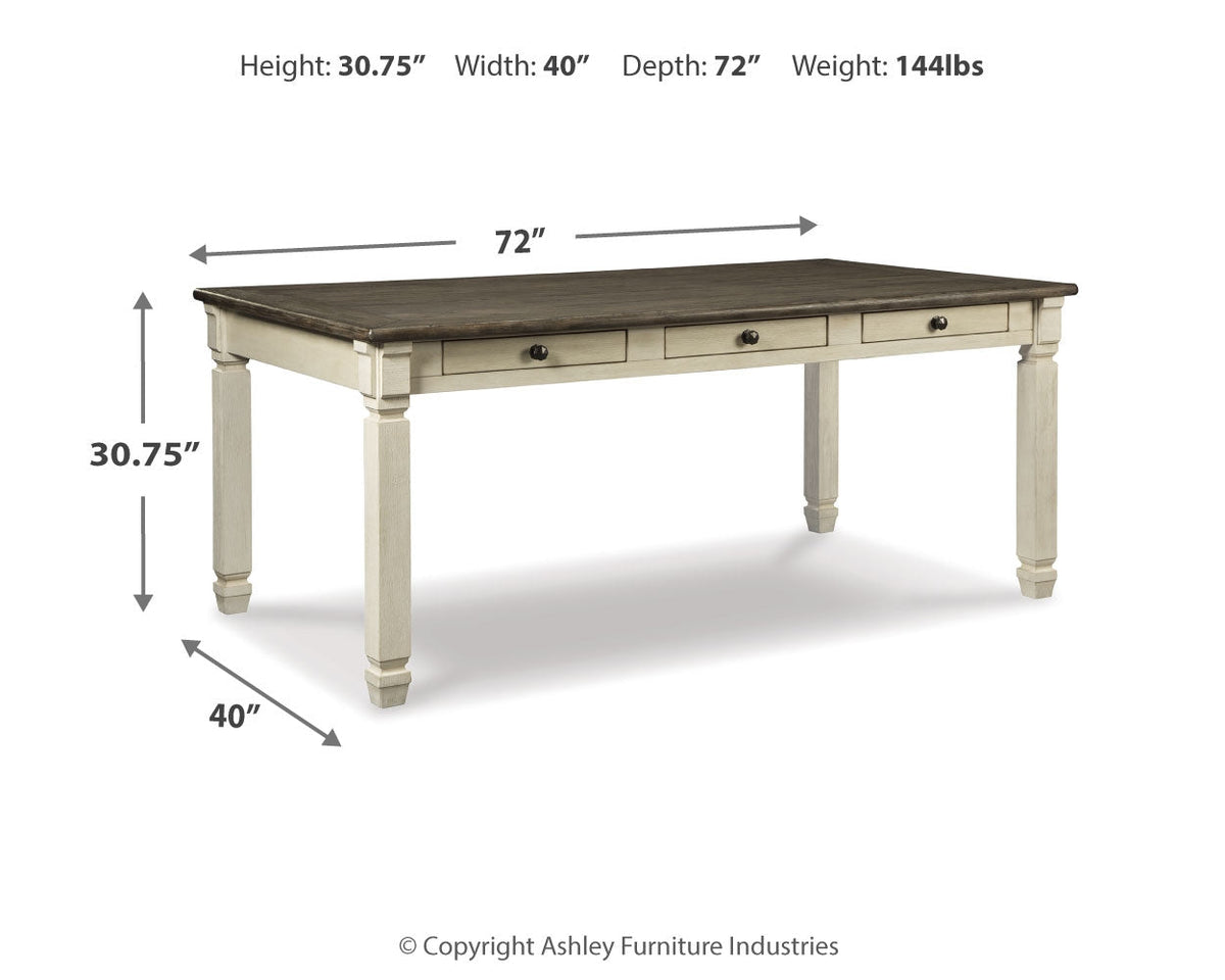 Bolanburg Antique White Dining Table with 4 Chairs and Bench by Ashley at Eve Furniture