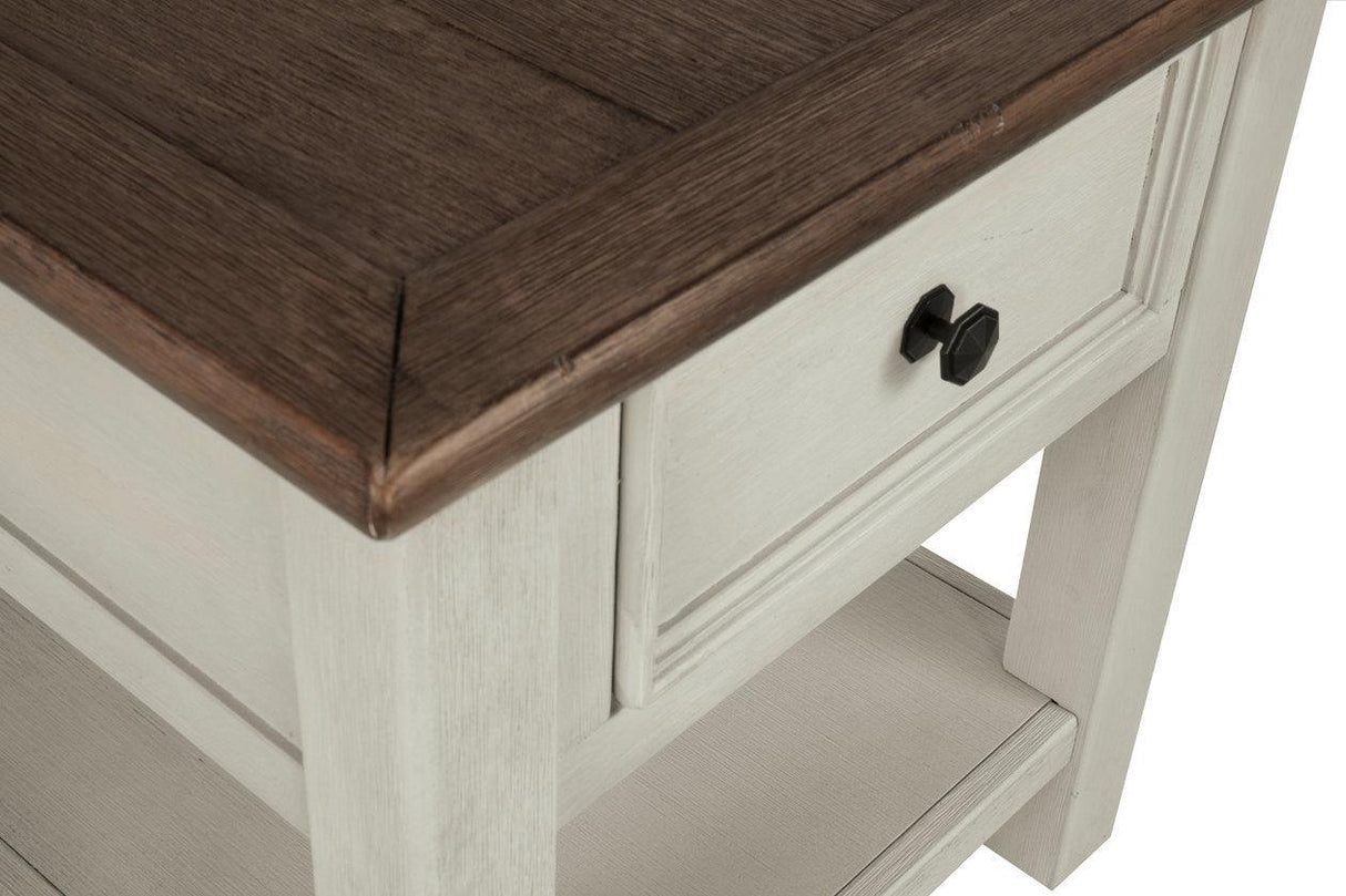 Bolanburg Two-tone Chairside End Table with USB Ports & Outlets by Ashley at Eve Furniture