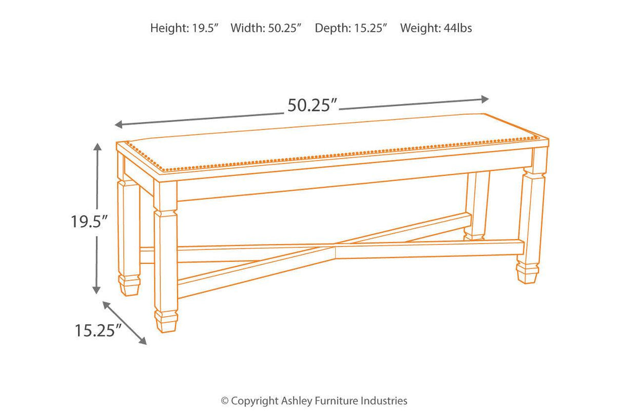 Bolanburg Two-tone Dining Bench by Ashley at Eve Furniture