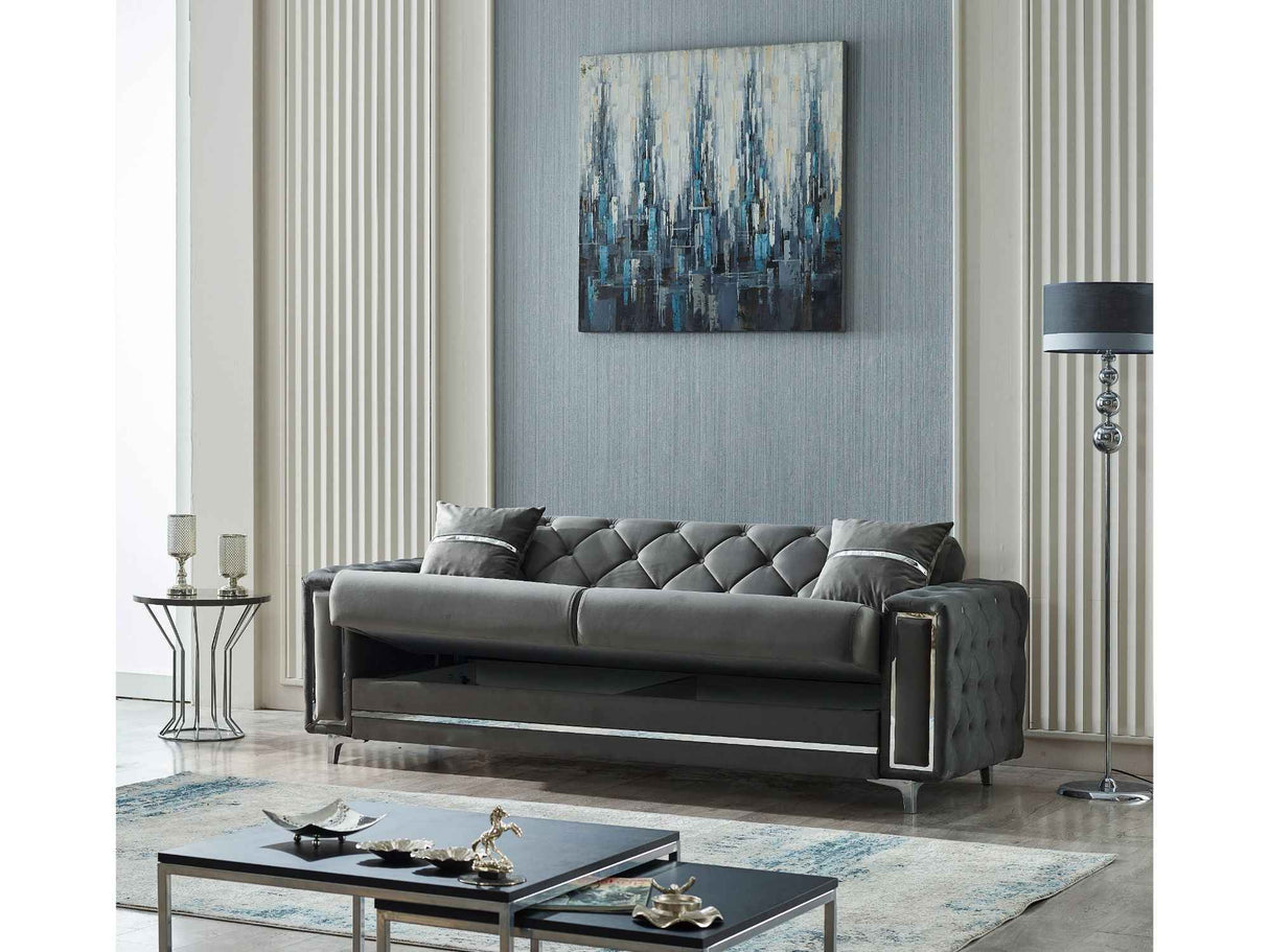 Bolivya 3-pieces (Sofa & Loveseat & Chair) Livingroom Set in Grey