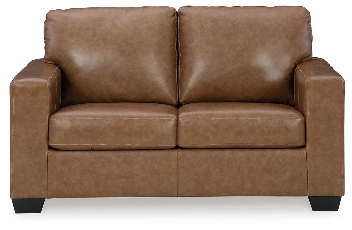 Bolsena Caramel Loveseat by Ashley at Eve Furniture