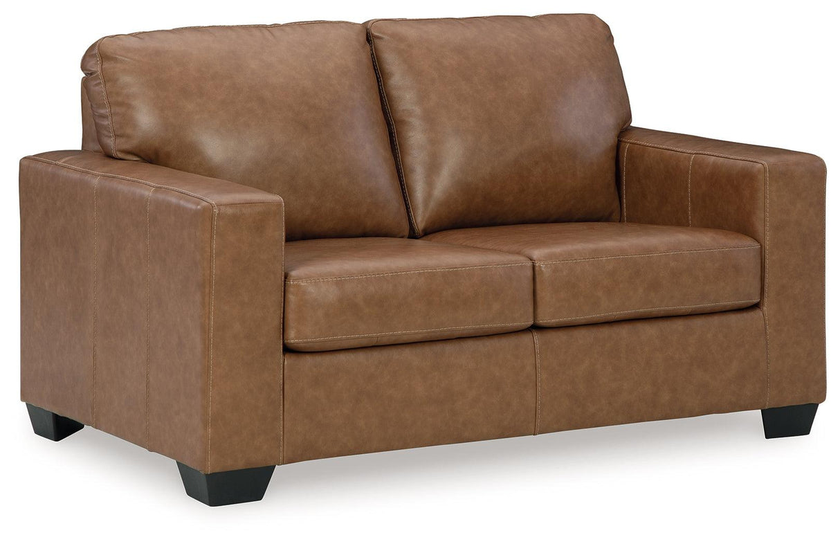 Bolsena Caramel Loveseat by Ashley at Eve Furniture