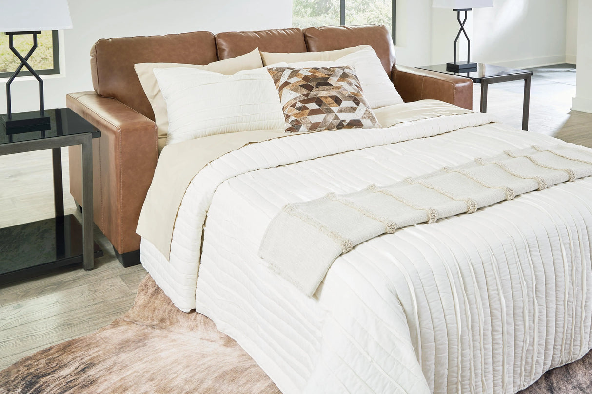 Bolsena Caramel Queen Sofa Sleeper by Ashley at Eve Furniture