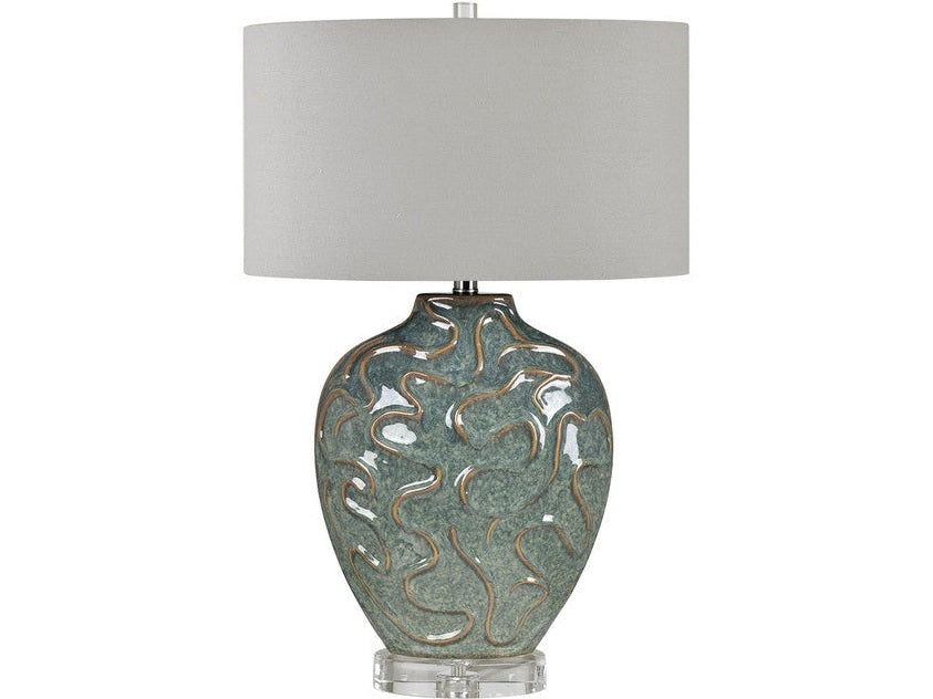 Bolter Green/Brown Table Lamp by Crestview at Eve Furniture