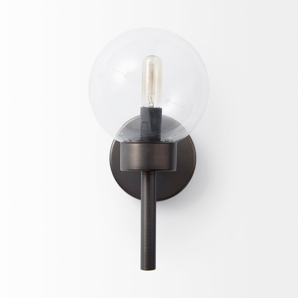 Boltern II Black Toned Glass Globe Wall Sconce by Mercana at Eve Furniture