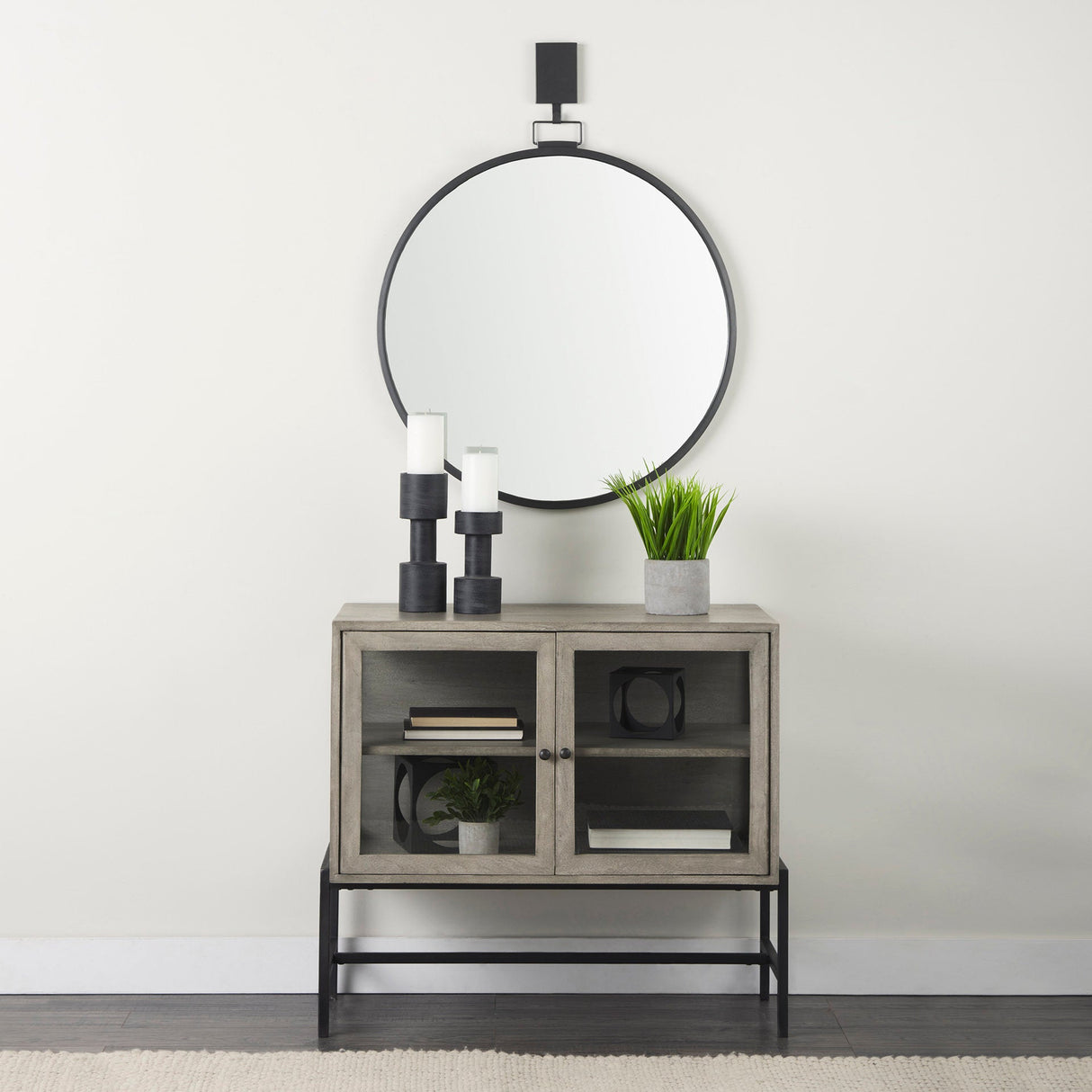 Bolton I 3.9L x 3.9W x 10.6H Black Metal Table Candle Holders by Mercana at Eve Furniture